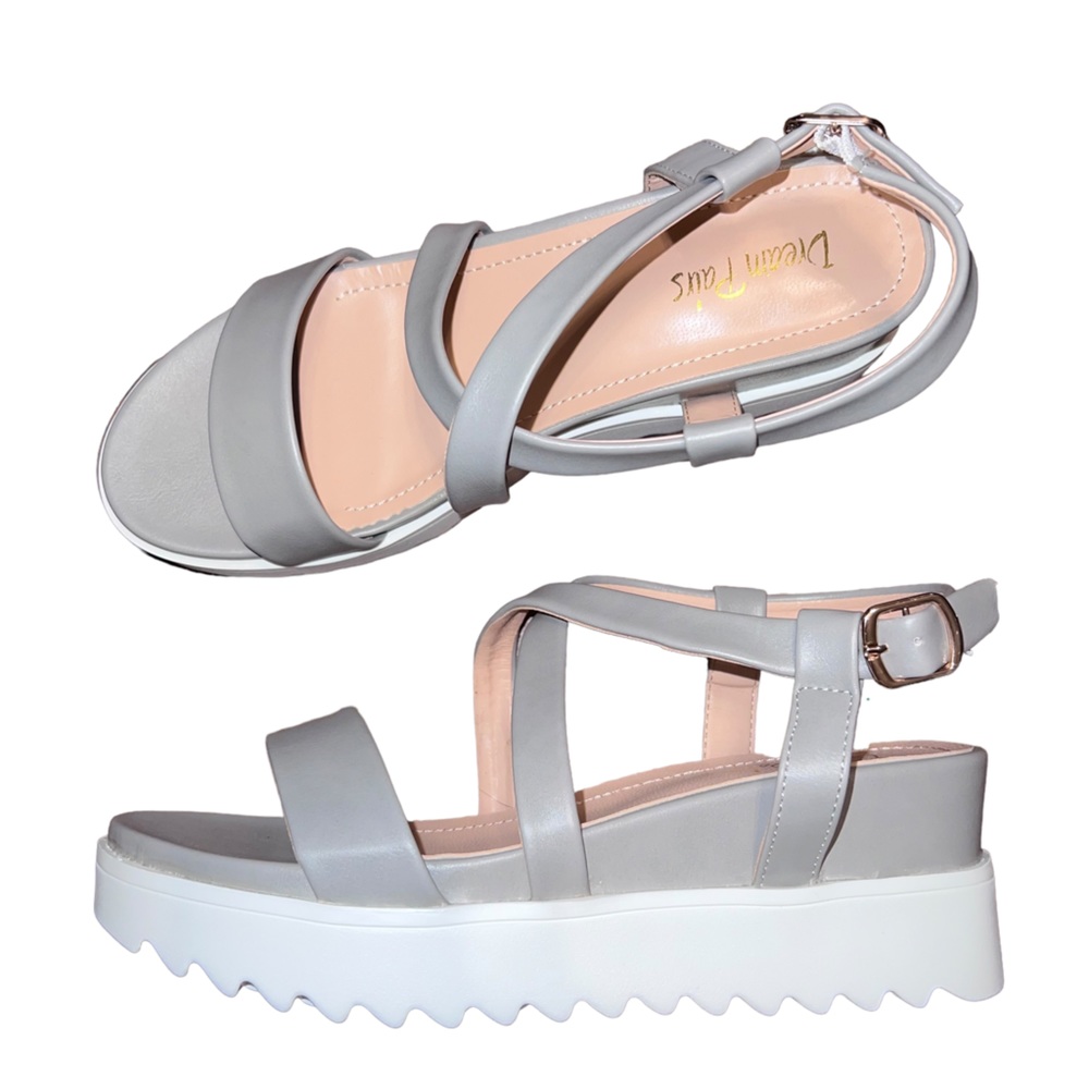 🌟NIB🌟 Dream Paris Grey Platform Wedge Sandals